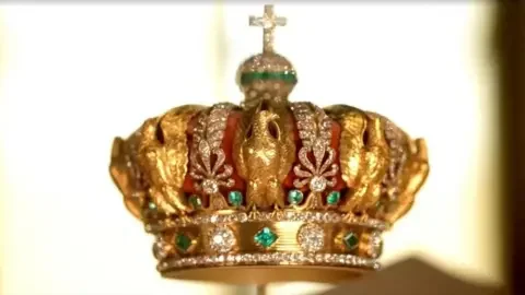 Reuters The undamaged crown of French Empress Eugenie - seen here in a photograph from 2025