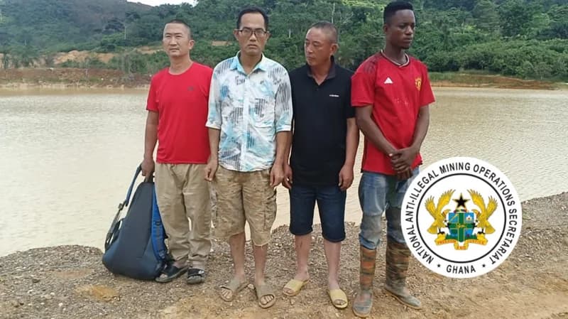 NAIMOS Arrests Three Chinese Nationals and a Ghanaian in Mpohor Illegal Mining Raid