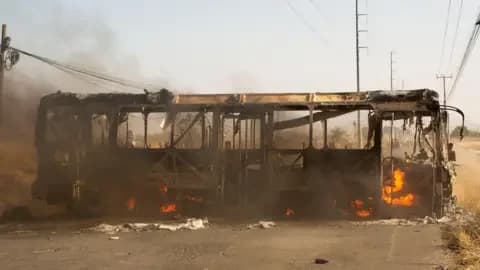Reuters A bus used as a roadblock by organized crime burns following a federal operation in which a government source said Mexican drug lord Nemesio Oseguera, commonly known as "El Mencho," was killed, in Zapopan, Mexico, February 22, 2026.