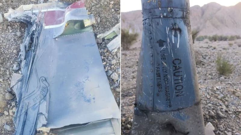 Iranian state media released photos Friday, April 3, 2026, of what it claimed is the wreckage of a US Air Force fighter jet downed by the Islamic Revolutionary Guard Corps. The debris is consistent with US Air Force F-15.