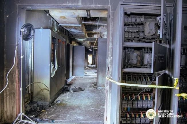 The burnt control room