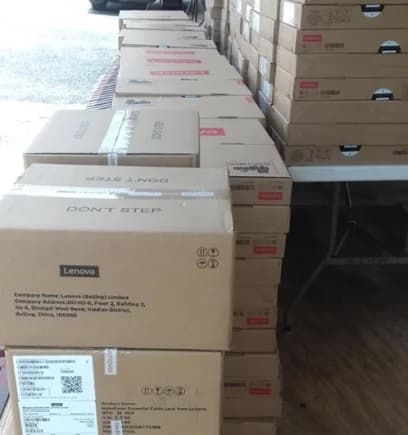 Some of the laptops presented to the centres