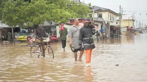 Floodwaters engulf sections of Odawna, leaving residents and road users stranded after hours of rainfall in the capital