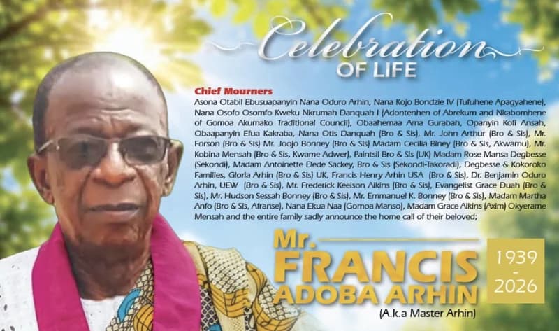 NRSA Issues Urgent Road Safety Advisory Amid Heavy Rains; Sekondi Community Mourns the Passing of 'Master' Francis Adoba Arhin