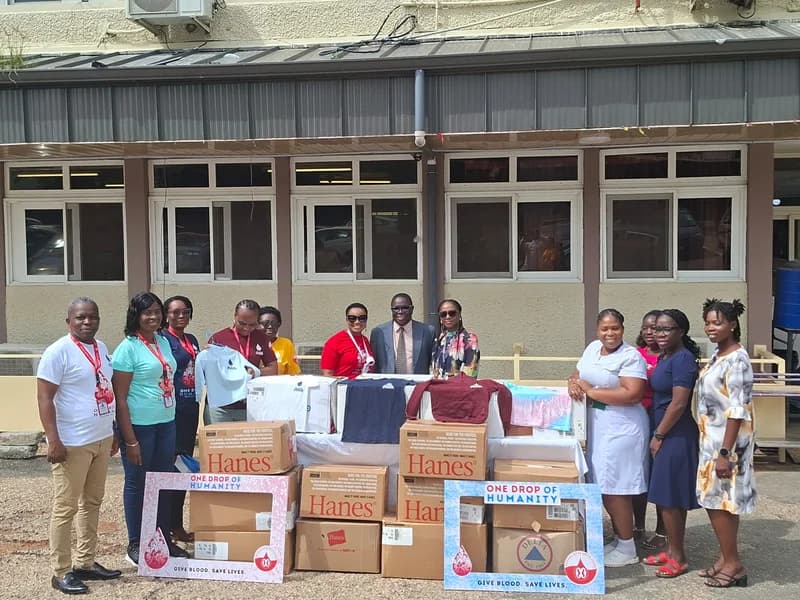 National Blood Service Donates 1,000 Pieces of Clothing to Korle-Bu Child Health Department for World Blood Donor Day