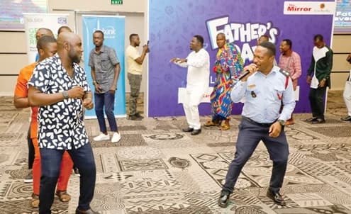 The Fire Service Dance Band provided foot-throbbing songs to entertain the fathers