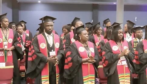 Newly inducted members of the Ghana College of Pharmacists. Picture: EDNA SALVO KOTEY