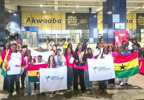 The team on their arrival at the Accra International Airport