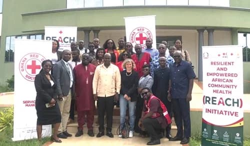 Executives of Red Cross Ghana and directors of the Ghana Health Service after the launch