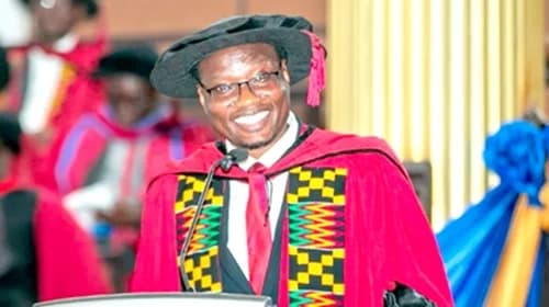 Prof. Ernest Kenu, Head, Department of Epidemiology and Disease Control, UG, delivering the lecture
