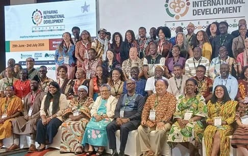 Participants in the Repairing International Development Conference after the opening ceremony