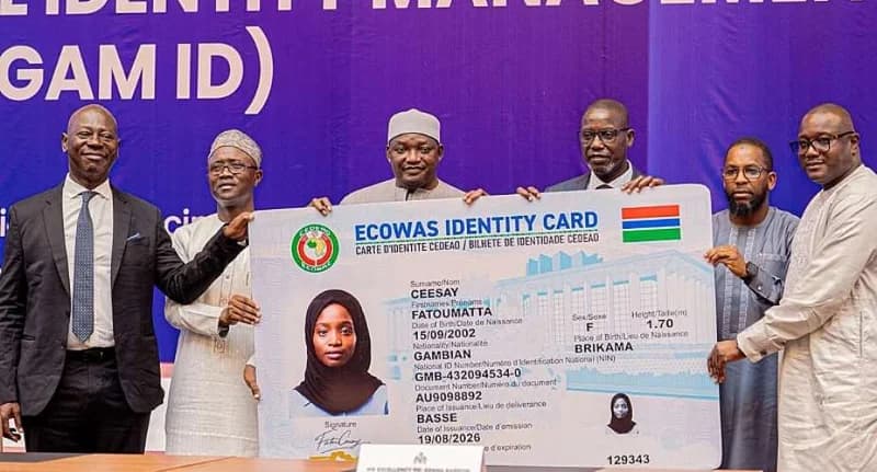 President Adama Barrow Receives First GAM ID as The Gambia Launches National Identity System via Ghana's Margins ID Group