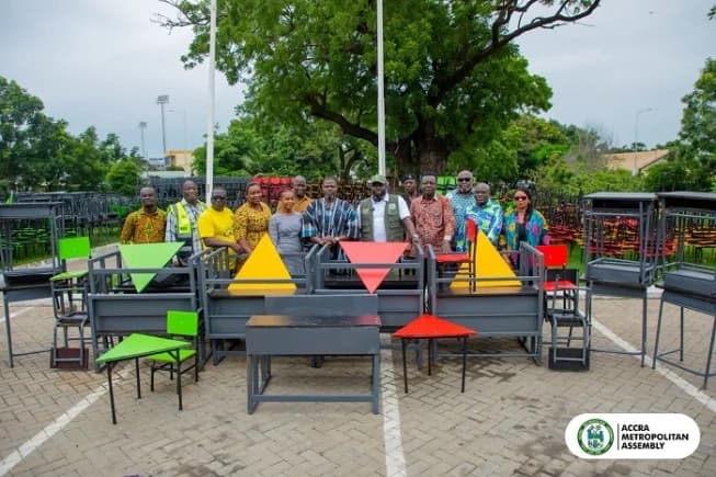 AMA distributes 997 desks to eight public schools in Accra
