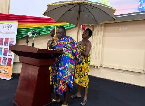 Barima Dr Addofo Kissi I, Akyempimhene of Kwahu Obo speaking at the launch