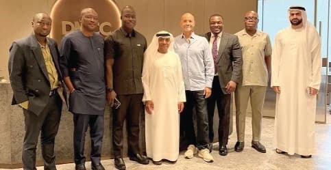 Dr Wisdom Dogbey (3rd from left), Managing Director of Cocoa Marketing Company, with his delegation and representatives of the Saudia Arabian partners after their business discussion