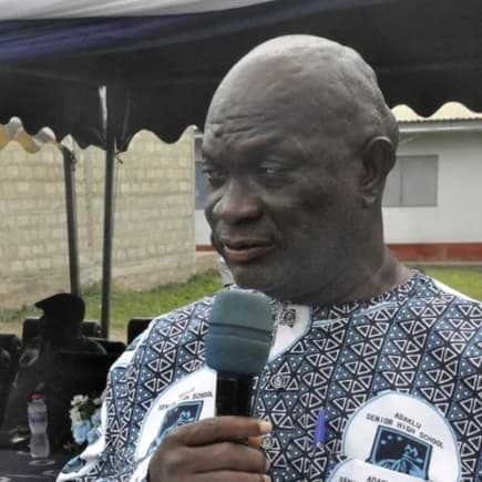 Bright Agbesi-Akati, Headmaster of ADASEC, presenting his situational report