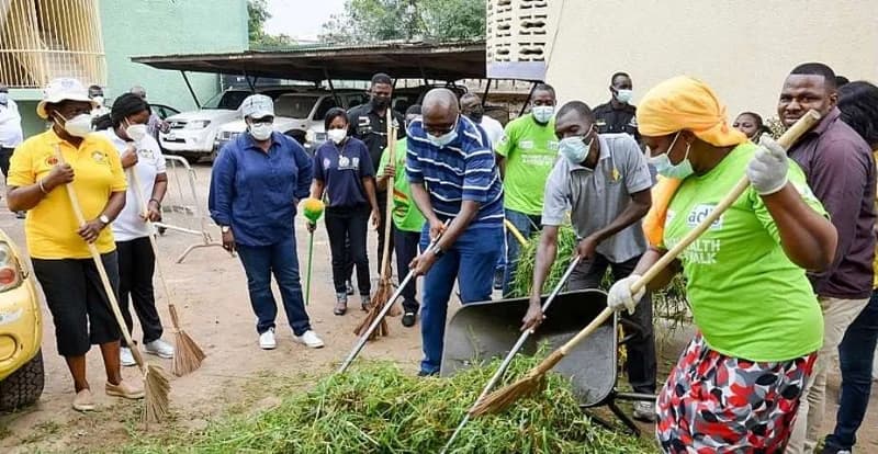 Agomanya Market Traders Demand Waste Relocation as Civil Servants Lead National Sanitation Drive