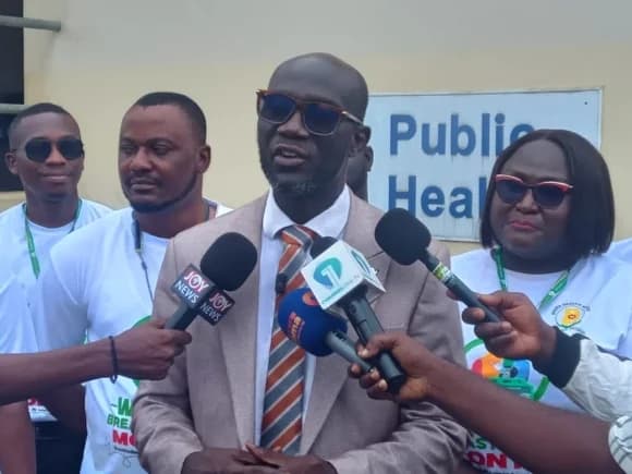 Dr Fred Adomako-Boateng, Ashanti Regional Director of Health Services addressing the media after the event.