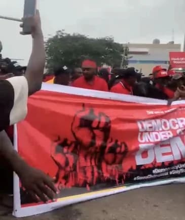 NPP's 'Democracy under attack' street protest underway in Accra