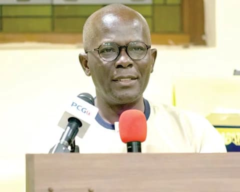 Rev. Prof. Philip Tetteh Laryea (left) delivering the lecture