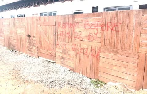 A notice scribbled on ULA Beach Resort walls
