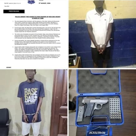 Tuba: Two brothers arrested by police for suspected murder