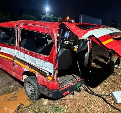 State of one of the vehicles after the collision