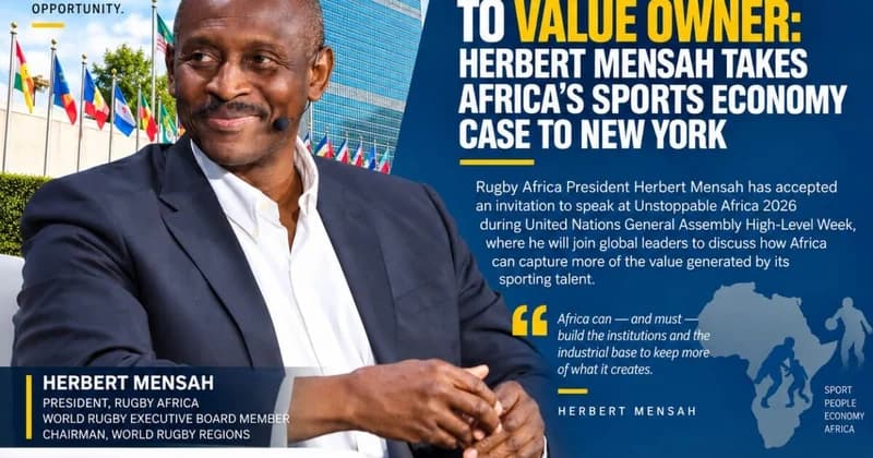 Rugby Africa President Herbert Mensah to Advocate for African Sports Economy at UN General Assembly Week