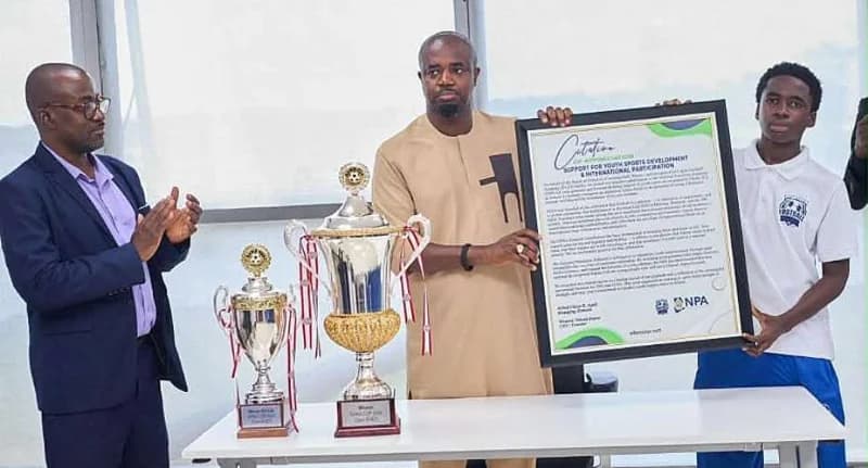 East Legon Football Academy Honors NPA CEO Godwin Kudzo Tameklo Following International Youth Football Success