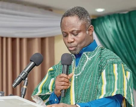 Kwabena Mintah Akandoh, the Minister of Health, speaking at the Conference in Bolgatanga