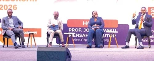 Paul Elikem Dovi (2nd from left),Regional Consultant of IGNITE Social Enterprise, with other speakers at the conference