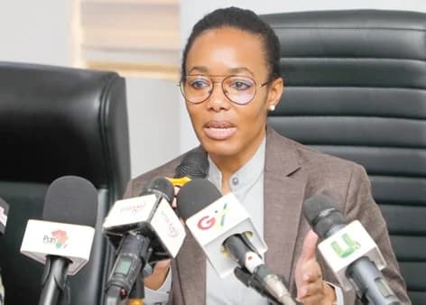 Dr Zanetor Agyeman-Rawlings, Minister of Environment, Science and Technology, addressing the meeting. Picture: ELVIS NII NOI DOWUONA