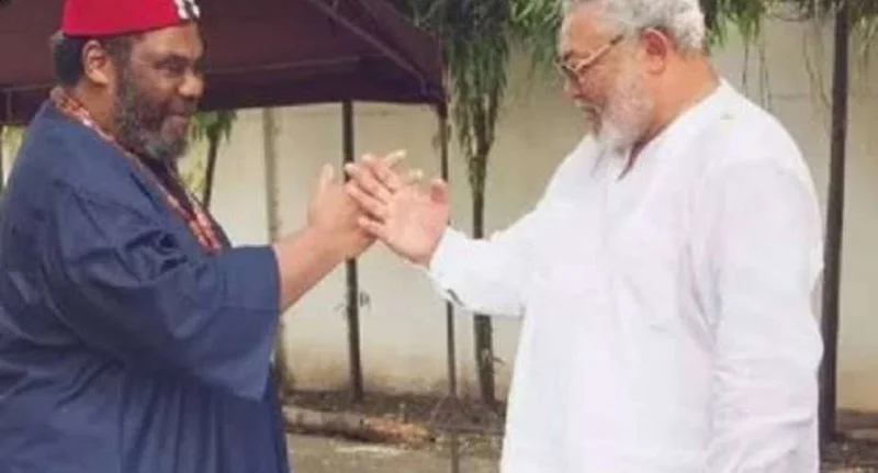 Veteran Actor Pete Edochie Honors Late President Rawlings and Critiques Ghana's Film Industry During Visit