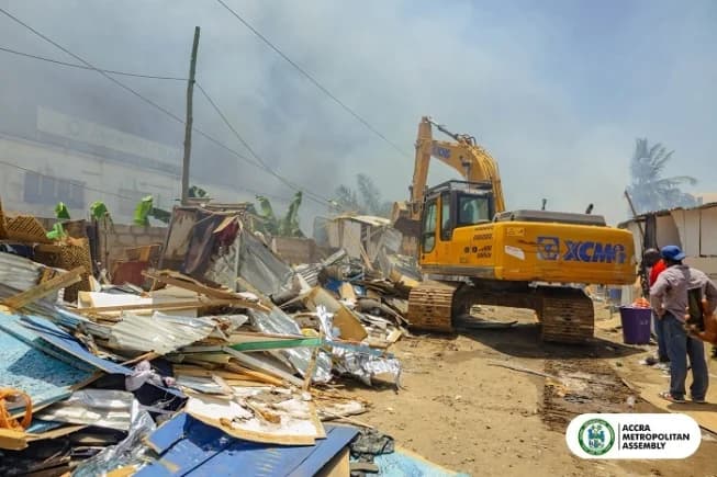 North Industrial Area fire: AMA clears unauthorised structures at Kofikrom