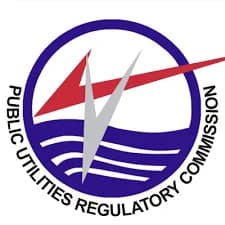 The official logo of Ghana's Public Utilities Regulatory Commission (PURC) features a circular emblem with abstract red and grey shapes above blue waves. The name of the commission is written in black uppercase letters along the outer border of the circle.