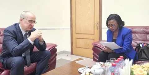 FLASHBACK: Andrei Ordash, Russian Ambassador to Ghana, speaking to Augustina Tawiah of the Daily Graphic