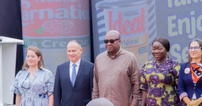 John Mahama commissions expanded Nestlé milk production line in Tema
