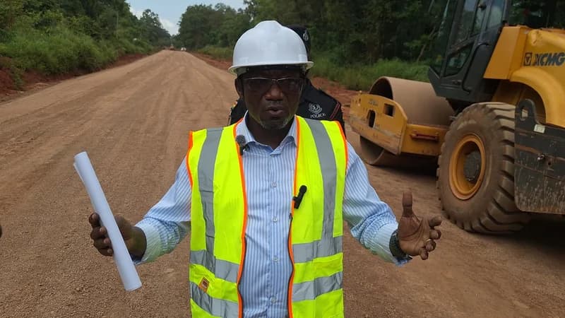 Francis Owusu Antwi inspects Big Push road projects in Nkoranza North