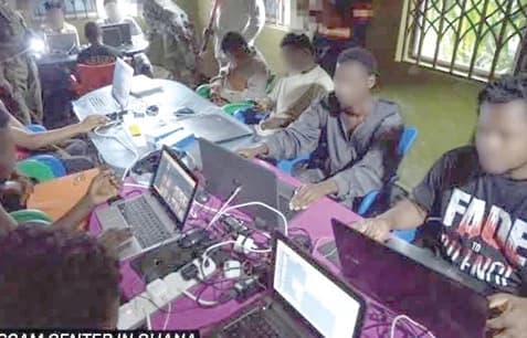 One of the scam centres where fraudsters operated in Accra