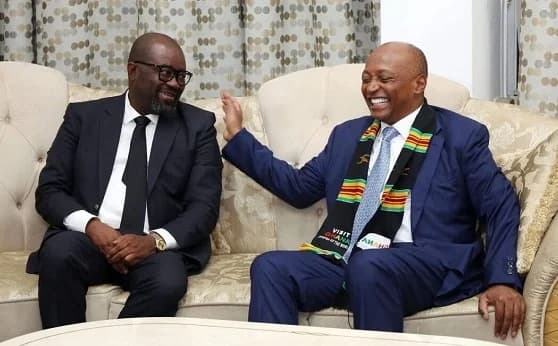 Dr Patrice Motsepe, CAF President and Kurt Edwin Simeon-Okraku, GFA President