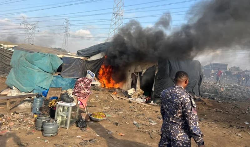 Ashaiman District Police demolish suspected criminal hideouts at Fitter-Line