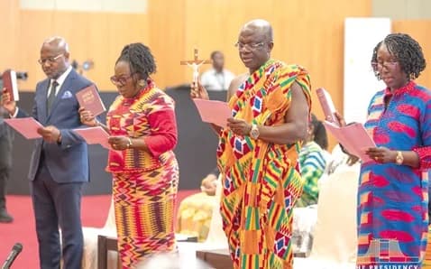 The new envoys taking their oath of office